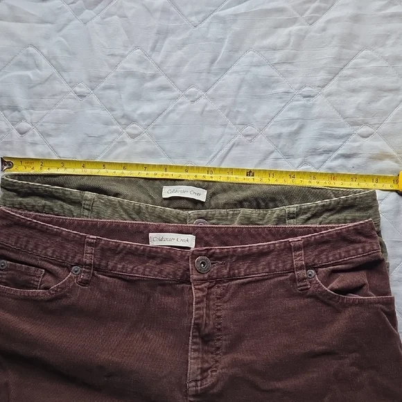 Coldwater Creek Corduroy Pants in Olive and Burgundy Sz 14 - Picture 11 of 15